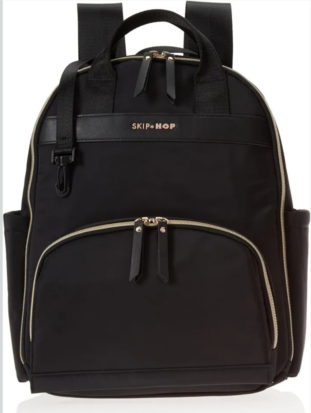 Skip Hop Diaper Bag Backpack, Change Pad & Stroller Straps, Black